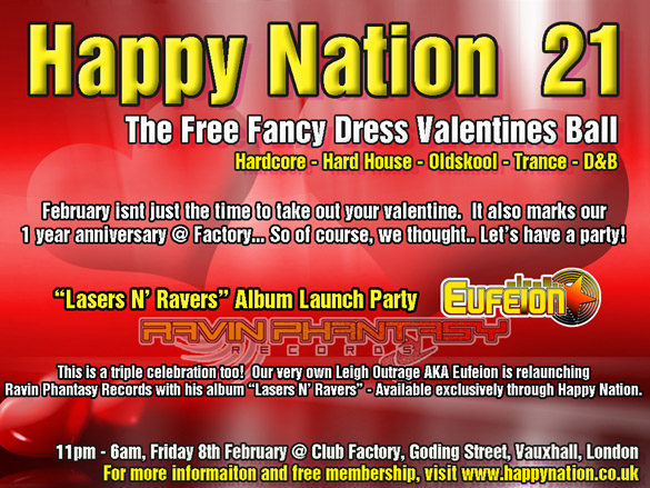 Happy Nation 21 - The Free Fancy Dress Valentines Ball